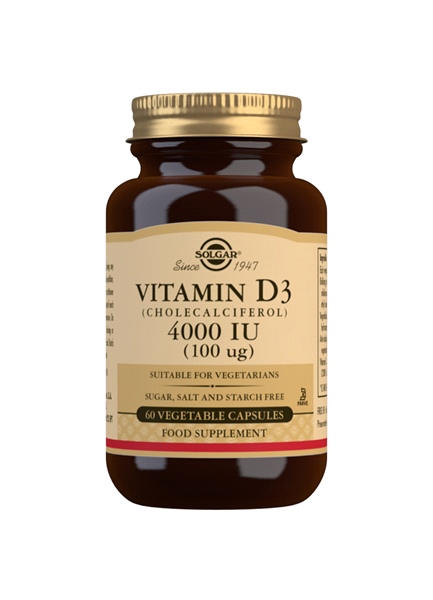 Solgar - Vitamin D3 (Cholecalciferol) 4000 IU (100 µg) - 60 Capsules